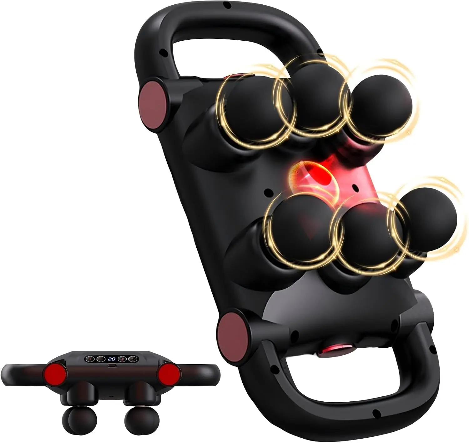 6-Head Vibratory Massage Gun Set, Quiet Handheld Deep Tissue Percussion Back Massager with 5 Modes & 20 Intensities for Shoulders, Legs & Feet, Muscle Relief for Home/Gym Use