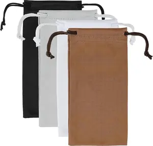 4Pcs Glasses Pouch Microfiber Soft Sunglasses Pouch Eyeglass Pouch With Drawstring Assorted Colors for Men & Women