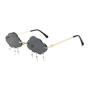 Rimless Sunglasses Clouds Lightning