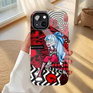 Monster High Glam Punk & Psychedelic Graphic Mobile iPhone Case, Heavy - Duty Dual - Layer PBT+TPU Protective Case, Works with iPhone 16/15/14/13/12/11 Pro Max/Plus