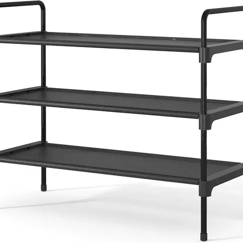Shoe Rack for Closet, Sturdy Shoe Storage for Entryway, Space-Saving Shoe Rack Small and Shoe Shelf, 27.6" Wide, Black