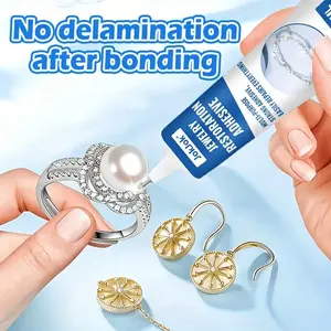 Jewelry Making Glue, Strong Craft Adhesive, Transparent Seamless After Curing, Precision Steel Needle Tip, for Metal, Plastic, Ceramic, Rubber, Jewelry