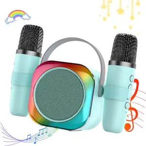 The Newly Designed Purple Children's Mini Karaoke Machine in 2026 is a Toy Suitable for Parent-Child Interaction for Children Aged 6 and Above. It is Equipped with a Portable Bluetooth Speaker, 2 Wireless Karaoke Microphones, And a Player