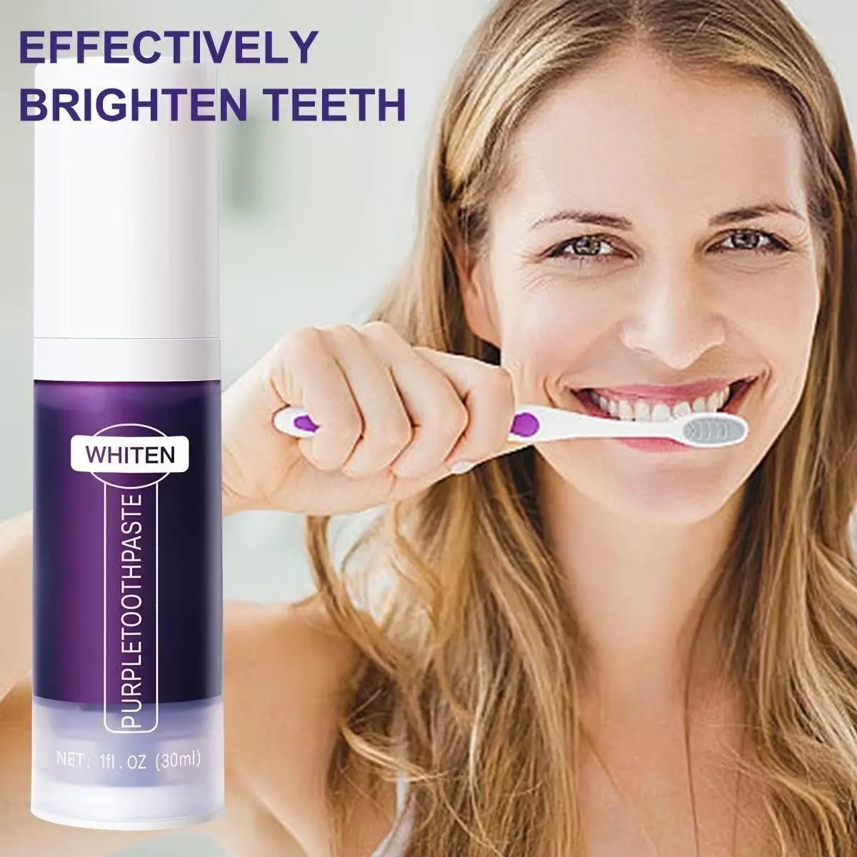 Teeth Whitening Toothpaste, Strong Teeth, Effective Whitening, Remove Plaque, Teeth Stain Cleaner, Neutralize Teeth, Natural Bright, Teeth Brightener, Fresh Breath, Oral Brightening, Teeth Whitener, 30ML