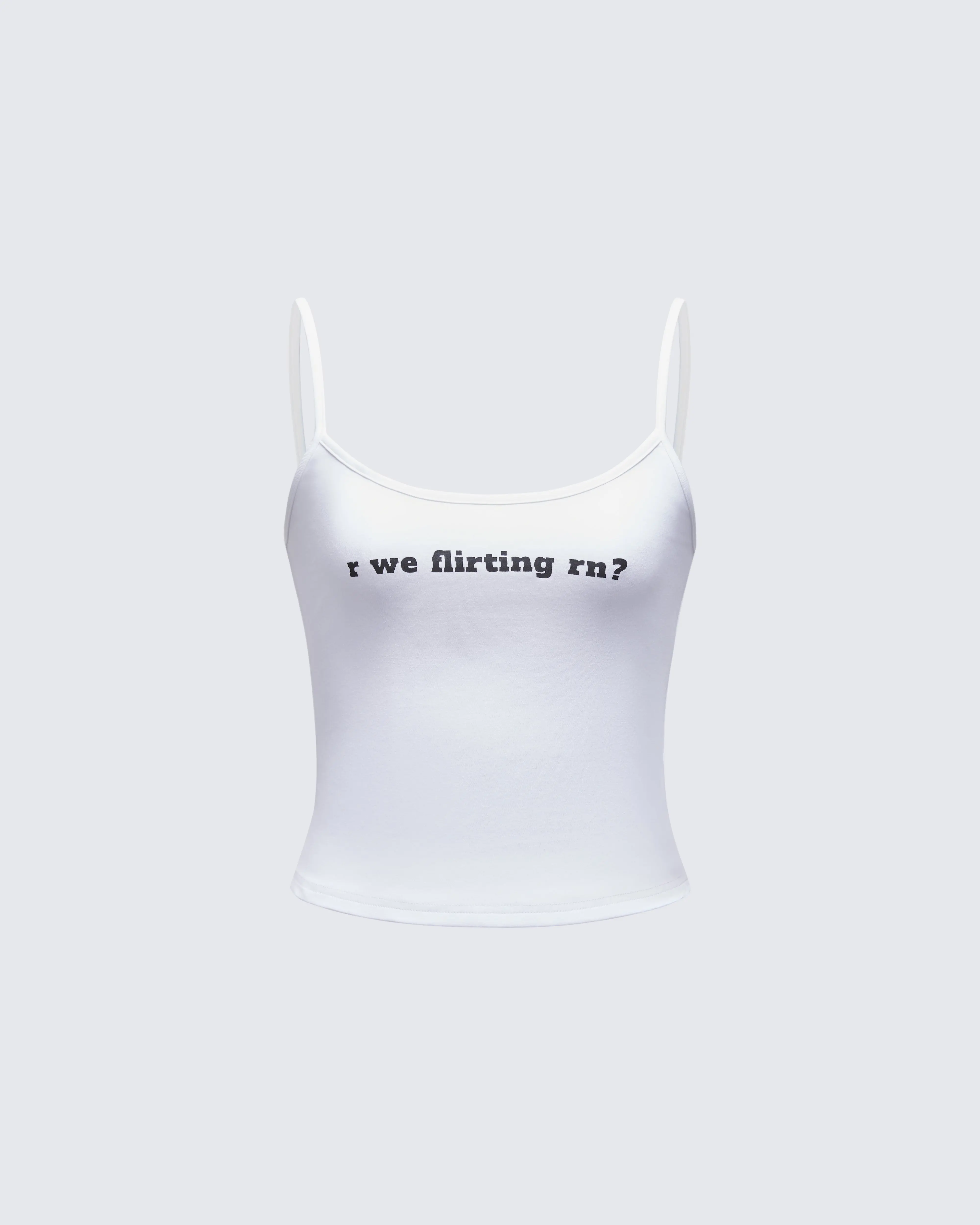Fitted Bodycon Cami Top for Women, Printed Cotton Slogan Graphic with Scoop Neck and Thin Adjustable Straps, Fitted Bodycon Women's Tanks & Camis, Custom-Fit Women's Tanks & Camis