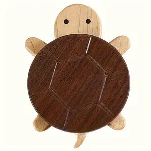 1 PC Coffee Table Coasters Turtle Drink Coaster Solid Wood Coaster Insulation Pad Plate Tea Set Tea Ceremony Accessories Bar Drink Coasters For Home Kitchen Tabletop Drink Protection Tableware Wooden Tableware Wooden