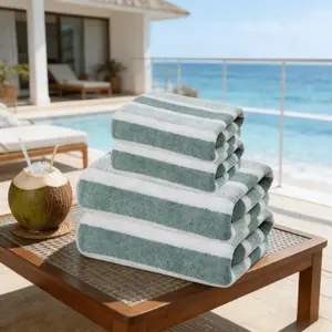 2pcs Bath Towels + 2pcs Hand Towels, Lint-free Absorbent Ultra-soft, standard Striped Bath Towel Set for Face Washing Hair Drying Bathing Home Bathroom Gym Hotel