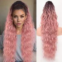 Ombre black to pink Claw clip Ponytails