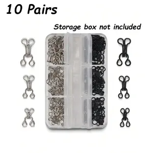 10 Pairs Hook and Eye Sewing Set, Bra Hooks Replacement, Multiple Sizes Available, Perfect for DIY Clothing Repair, Underwear Modification, Home Sewing