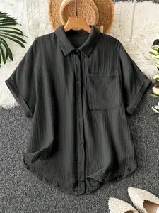 Plus Size Women's Shirt, Casual Fashion Top, Comfortable Fit, Stylish Design, Perfect for Daily Wear, Trendy Ladies Clothing