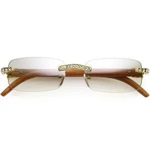 Premium Rhinestones Decorated Small Square Sunglasses D126