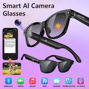 Smart AI Glasses With HD Camera Video Stabilization For Content Creators Real-Time Translation Noise Canceling Mic