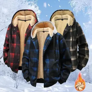 2025 New Youth Men's Fashion Leisure Winter Outdoor Sportswear, Thick Velvet and Warm Hooded Camouflage Set