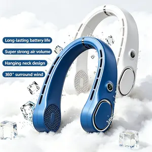 Portable Neck Fan,Hands Free Personal Wearable Bladeless Fan,3000mAh USB Rechargeable,360° Cooling,LED Display,5-Speeds,Birthday Gifts for Men Women Dad Mom,Fathers Day,Mothers Day Gifts