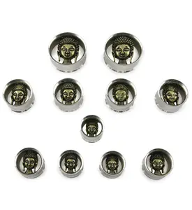 3D Buddha Stainless Steel Tunnel Plugs
