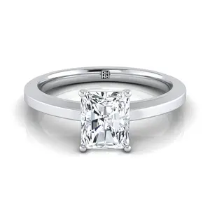 The Carmen Solitaire Engagement Ring Setting for Radiant Diamonds in Platinum