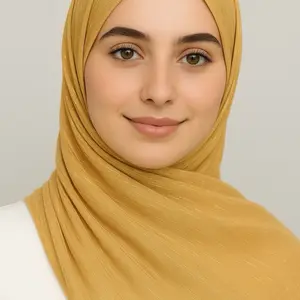 Arab Glitter Long Headscarf Hijab for Muslim Women - Gold Color Shawl Bandana Headband Fashion Accessory