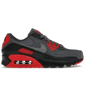 Nike Men's Air Max 90 Smoke Grey Fire Red Running Shoes, from StockX