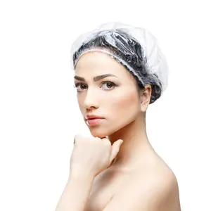 50pcs Disposable Shower Caps-Multi-Purpose Thickening Elastic Bath Cap Plastic Waterproof Clear Shower Cap Bath Shower Caps Women Spa,Men Hair Caps,Home Use,Hotel and Hair Salon, Travel.(Size 46CM)