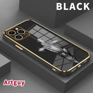Plating Mobile Phone Case for iPhone 15 Pro Max 16 14 Plus 13 12 11 Prayer by Cross Printed Soft Silicone TPU Glossy Anti-oil Protective Cover