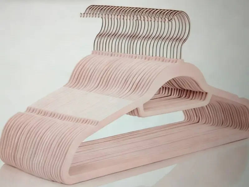 Non-Slip Flocked Velvet Hangers with Rose Gold Hooks | Seamless, Durable & Space-Saving for Closet