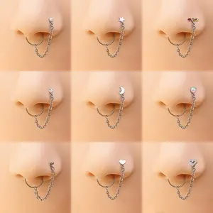 Anti Allergic New Nose Chain Combination Set, Fake Nose Ring, Nose Nail, Nose Clip, Human Puncture Hot Selling Accessory