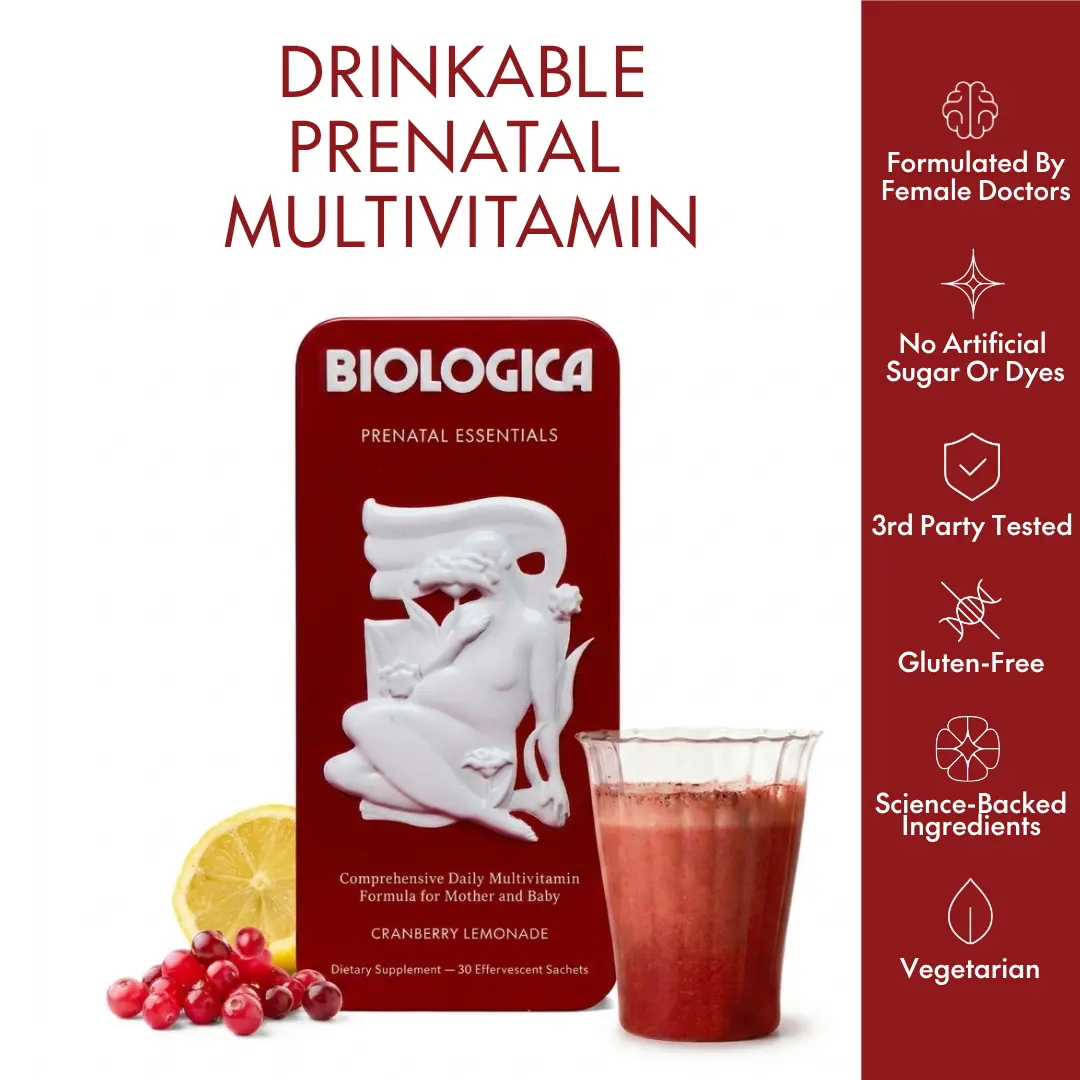 Drinkable Prenatal for Women – Biologica Prenatal Essentials Drink Mix, 30 Servings with Choline, Iron & Methylfolate for Baby's Brain, Bone & Energy Support, Plus B-Complex & Electrolytes, Ages 18-45 | drinkable prenatal | prenatal with choline + iron