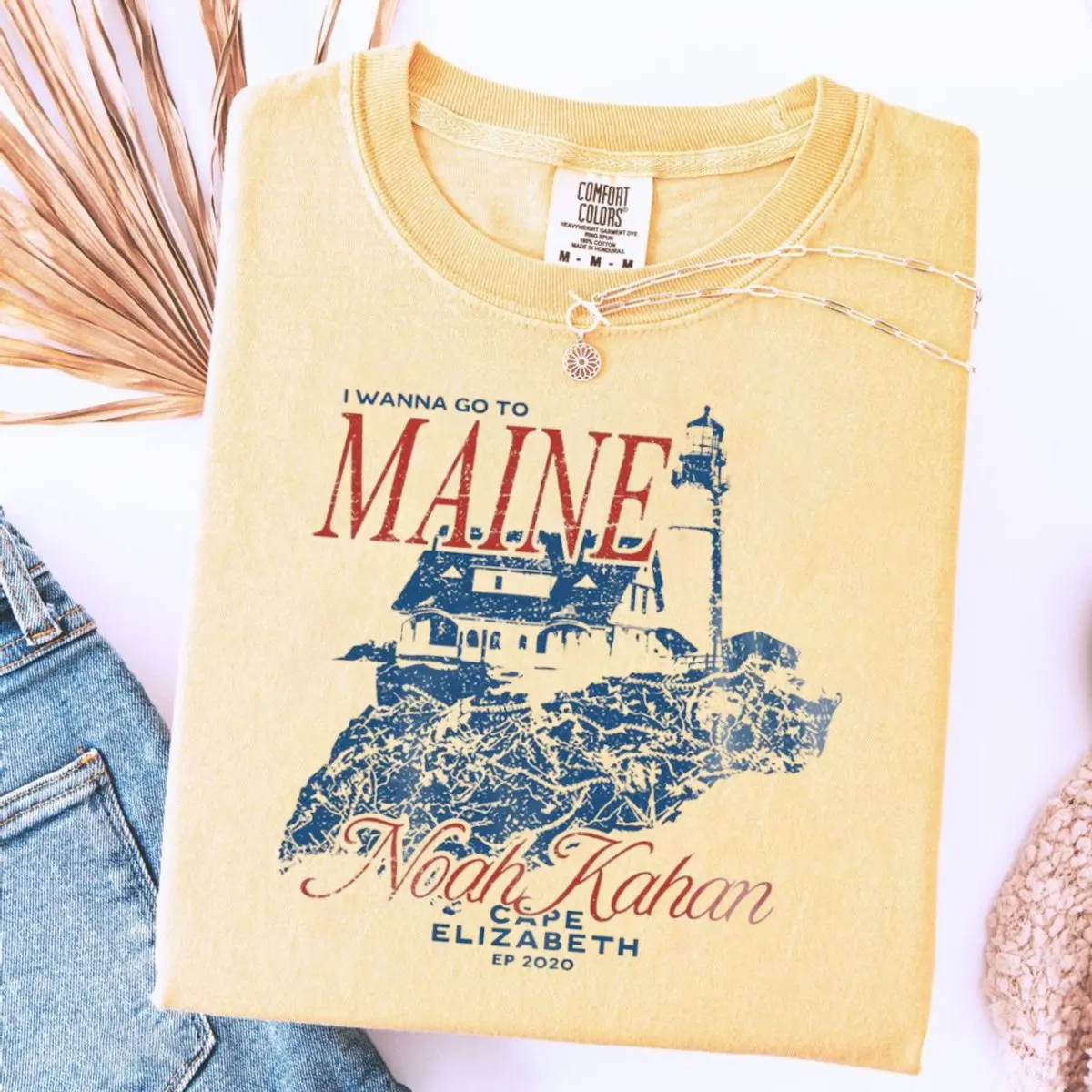 Comfort Colors I Wanna Go To Maine Shirt, Folk Indie Country Music T Shirt, Cape Elizabeth Ep 2020 Tee, Folk Indie Music Outfit, Unisex Short Sleeve Tee, Casual Clothing