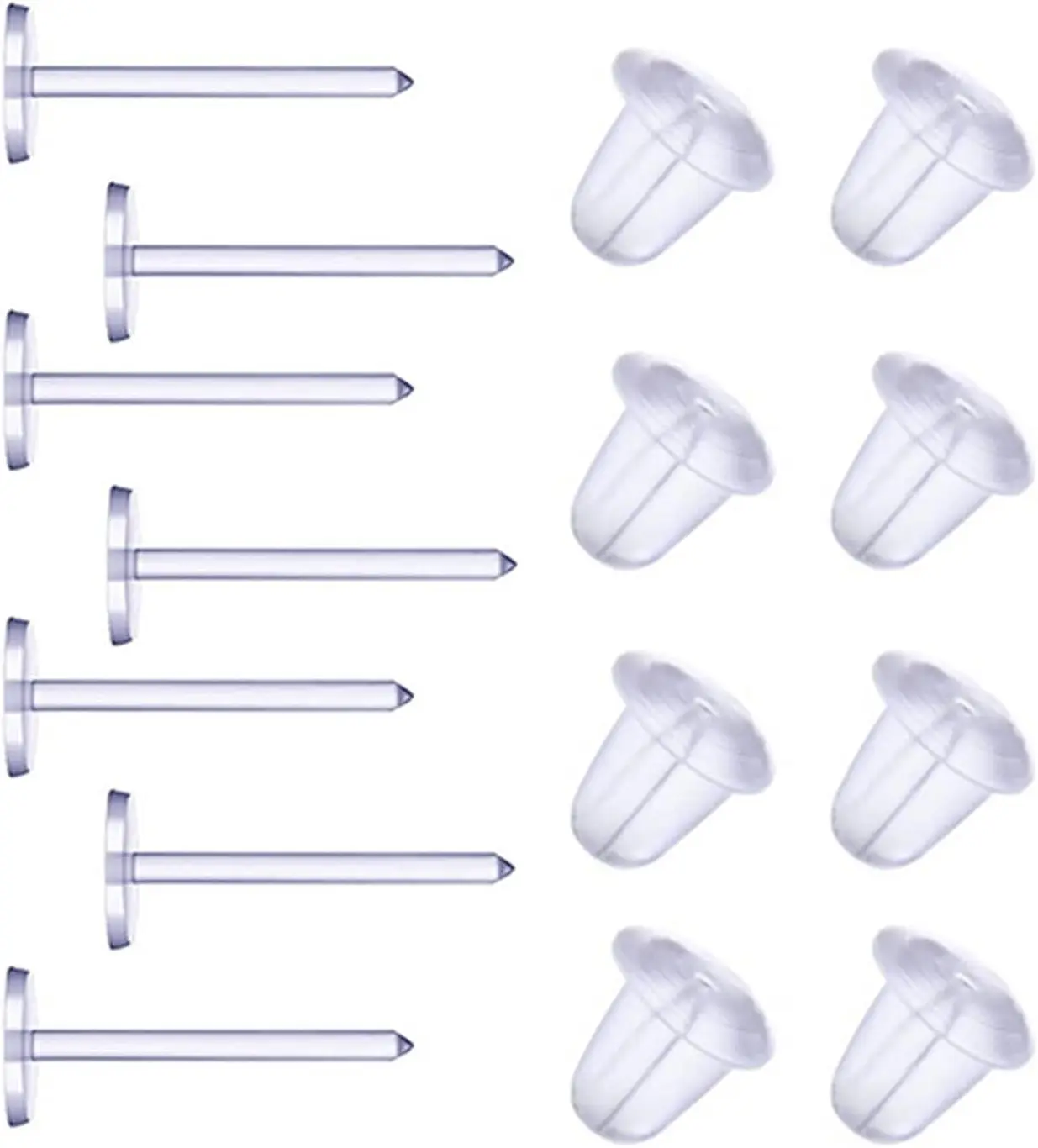 Clear Plastic Earrings for Sports, Work, Surgery and Sensitive Ears