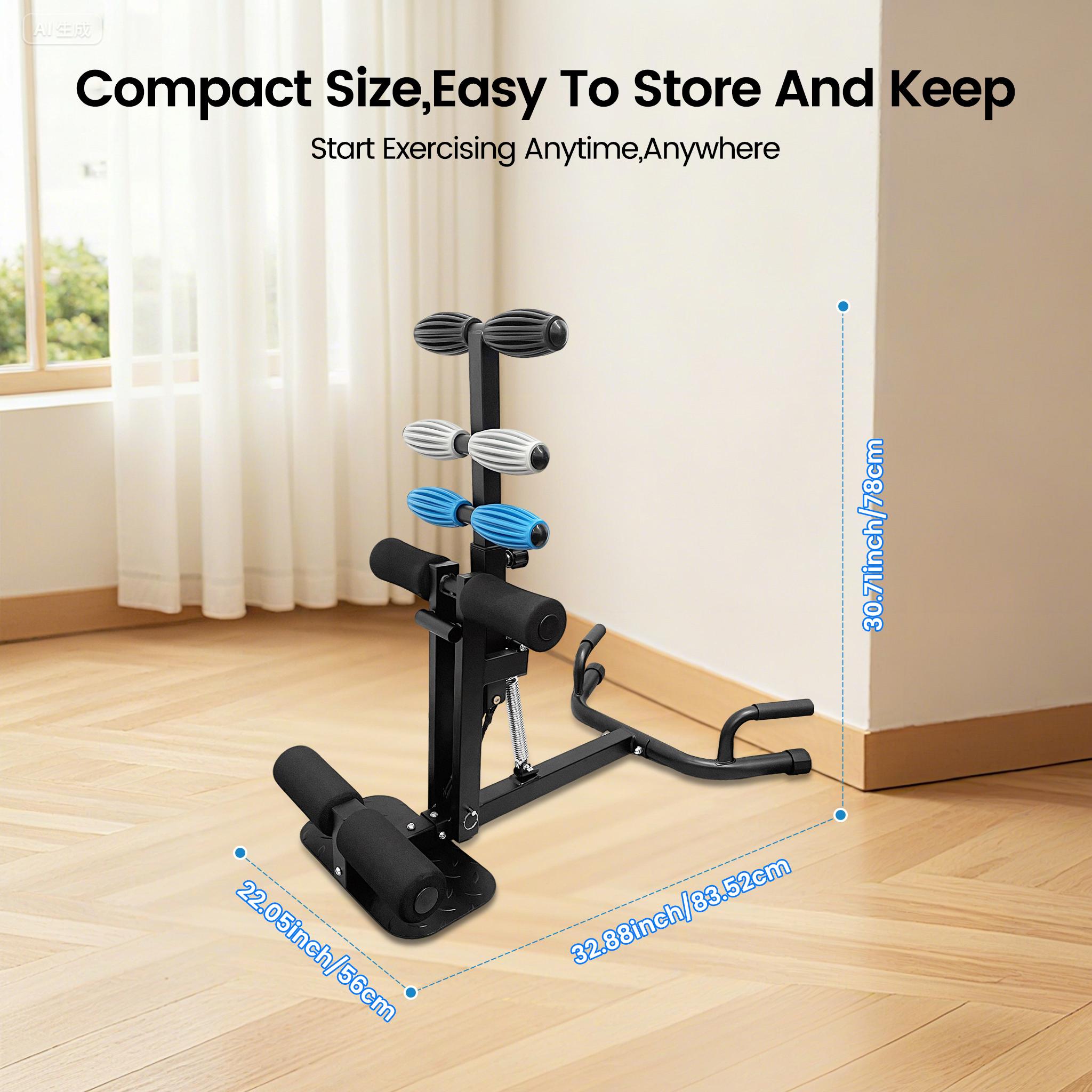 Ranbro Professional Squat Machine, Multi-Use Home Workout Station for Abdominal & Leg Training, Adjustable Core Strength Fitness Equipment with Resistance Bands, Full Body Exercise Machine for Stability & Power, Space-Saving Personal Home Gym