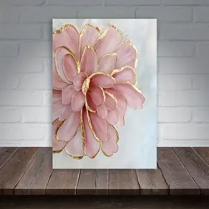 Single-Piece  Floral Canvas Art – Featuring an Abstract Pink and White Blossom Design in High-Definition Print on Durable Canvas, This Water-Resistant Wall Decor is Crafted for Longevity and Suits Living Rooms, Bedrooms, or Bathrooms.