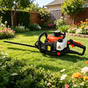 26CC 2 Cycle Gas Hedge Trimmer, Gas Powered Handheld Hedge Trimmer With Dual Sided Dual Action Blade, 180* Adjustable Trimmer Head, Suitable For Trimming Shrubs, LowBushes