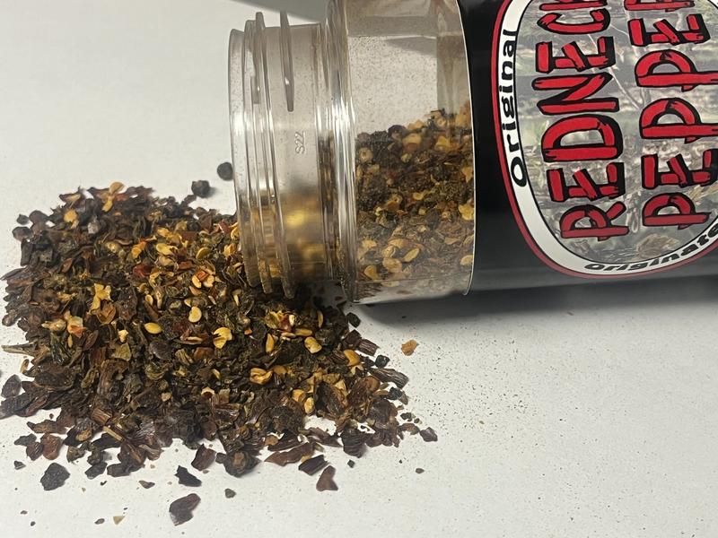 Redneck Pepper is an all-natural spice that will enhance the flavor of your food with some heat, without taking over the flavor like hot sauce tends to do. There is no sodium, no MSG and no anti-caking agents.