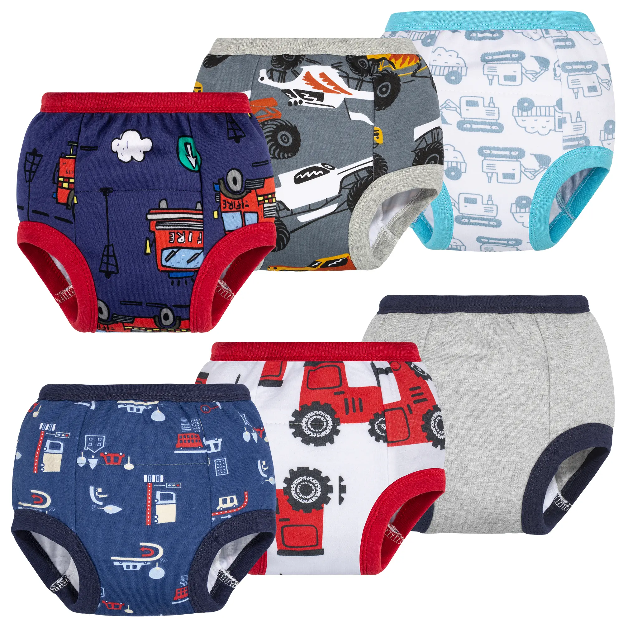 6-Pack Toddler Potty Training Pants, Soft Natural Cotton with Fun Patterns for Boys & Girls, Reusable, Sizes 2T-5T, Cute, 4T, 3T