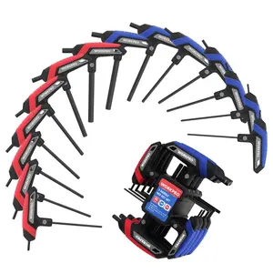 #Summervibes WORKPRO 14-Piece T-Handle Allen Wrench Set, Metric & SAE T Handle Hex Key, Long Hex Key Wrench Sets with Storage Rack for DIY, Auto Bike Repair Tool, Basic Home Repair and Mechanics Maintenance