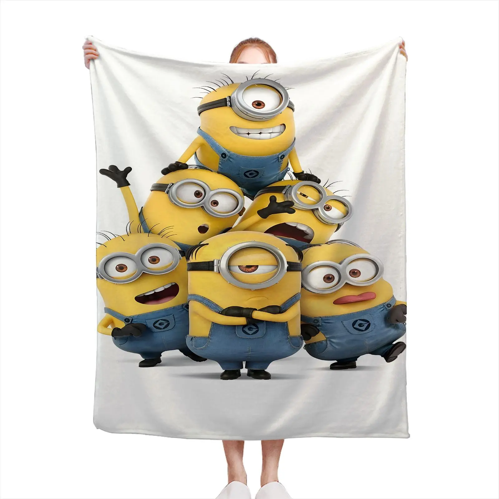 Minions Flannel Throw Blanket An Ideal Choice For Home Living, Suitable For All Seasons. Expertly Crafted From Premium Flannel, It Is Perfect For Napping On The Sofa, Layering On The Bed, Or Resting At The Office.