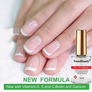 4-in-1 Nail Hardener | Extra Strong Nail Polish Hardenerfor Weak Nails | Clear Nail Concealer Base Coat Polish,Sheer Ridge Filler | Nail Oil for Stops Splits, Chips, Cracks& Damaged and Thin Nails | TRENDREADY, Keratin,Hyaluronic Acid