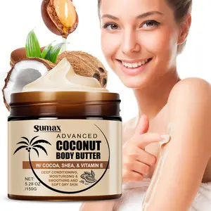 Coconut Oil Cocoa Butter Body Lotion for Dry Skin, Hand and Body Moisturizer, Hydrating Moisturizing Body Care, Contains Chamomile Extract and Vitamin E, Hyaluronic Acid