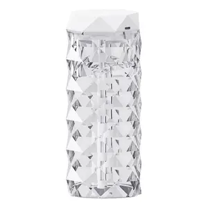 600ml USB-Powered Columnar Air Humidifier - 5W Mini Portable Ultra-Quiet Luminous Model with Crystal Look, Under ≤ 36Vr Mist Output, 0.5-1L Daily Capacity for Home Bedroom Desktop