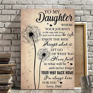 1pc Wooden Framed Canvas Painting To My Daughter Art Prints Wall For Bedroom Living Room Decor My Love For You In Forever Dad Daughter Wall Art Print With Framed Ready To Hang Best Gift For Daughter