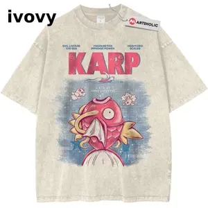 Jaws x Magikarp Shirt, Pokemon Shirt, PKM Shirt, Anime Shirt, Vintage T-Shirt Menswear Top Underwear Tshirt, Fresh Styles	