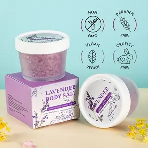 VitalBloom 100g Vegan Rose & Lavender Exfoliating Bath Salts - Natural Plant-Based Ingredients, Soothing Fragrance, Skin-Friendly Formula