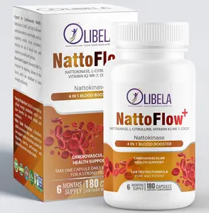 Nattokinase 180 Capsules 4 in 1 Nitric Oxide Blood Flow, Cardiovascular Health