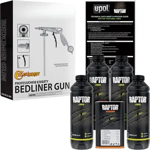 U-Pol Raptor Black Urethane Spray-On  Bed Liner Kit w/Free  Coat Spray  with Regulator, 4 Quarts