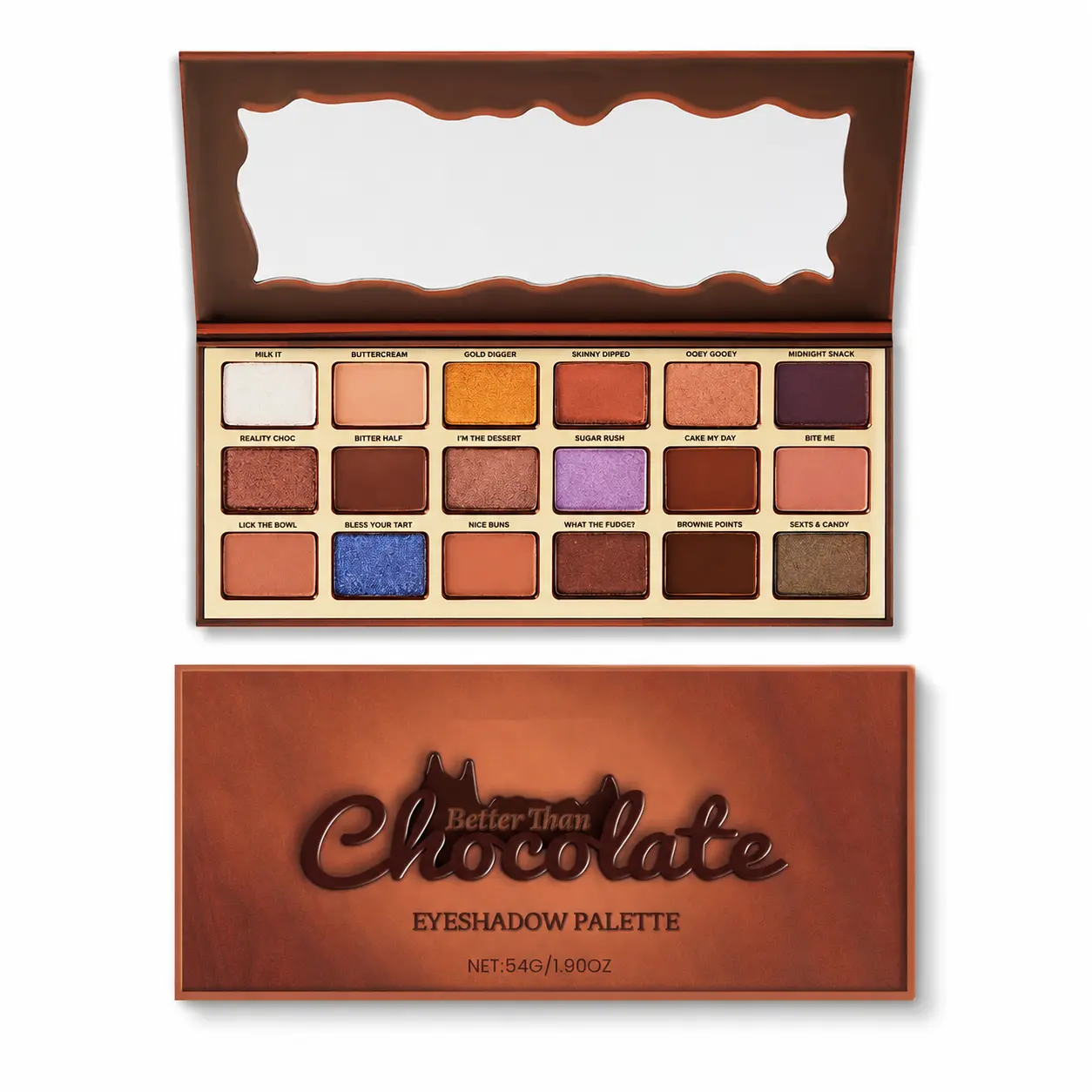 18-Color Chocolate Tone Nude Eyeshadow Palette - Compact Travel Size, Highly Pigmented with Matte, Satin & Metallic Shades, Smooth Blendable Mousse Texture, Easy to Layer for Daily, Evening Makeup Looks