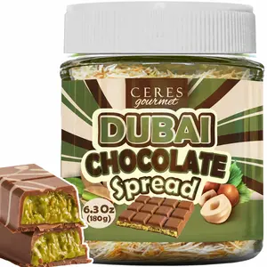 Dubai Chocolate Spread – 6.3 oz Jar with Pistachio, Kataifi & Gourmet Dubai Chocolate Filling for Pancakes, Breakfast, Snacks, and Desserts