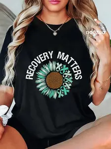 100% Cotton Recovery Matters - Sobriety Anniversary Sober AA NA T-Shirt