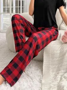 Plaid Pants, Plaid Pants, Casual Wide Leg Pants, Comfortable and Stylish, Perfect for Daily Wear, Check