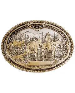 Montana Silversmiths Unisex Horse Pack And Rider Belt Buckle - 61333P