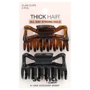 Scunci Thick Hair®, Claw Clips, 2 Pieces